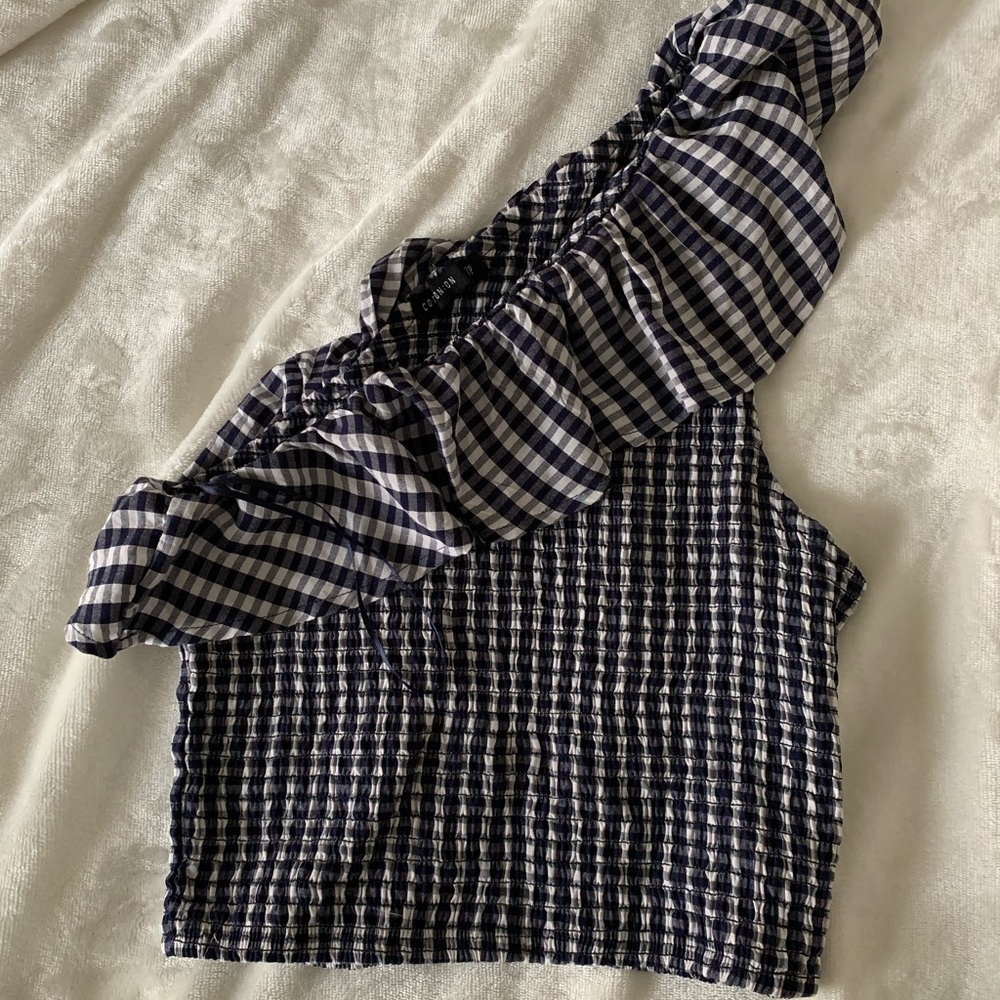 One shoulder ribbed top